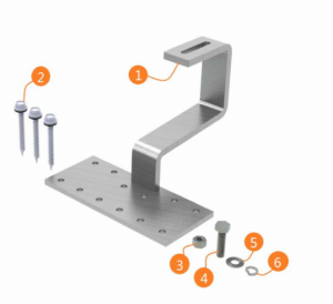 सोलर माउंटिंग रूफ टाइल हुक 4#