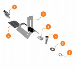 Braçadeira trapezoidal de pé L de montagem solar 1