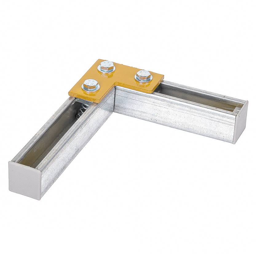 Flat Plate Fittings create a splice joint by joining horizontal and vertical strut sections.