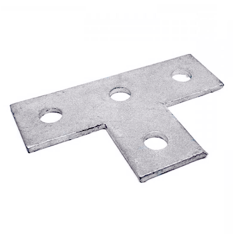 4-Hole zinc plated steel corner plate tee, with (4) 9/16 Inch Hole Mounting made of steel that provides long lasting durability and strength. The plate measures measures 3-1/2 Inch x 5-3/8 Inch x 1/4 Inch