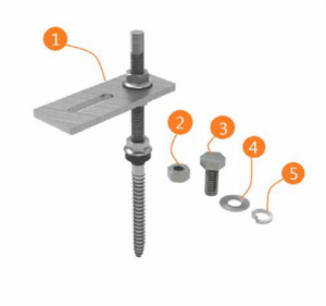 Solar Mounting Roof Clamp Sekrup Kayu Kepala Ganda