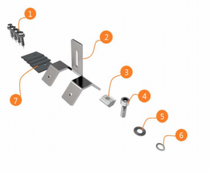 Braçadeira trapezoidal de pé L de montagem solar 2