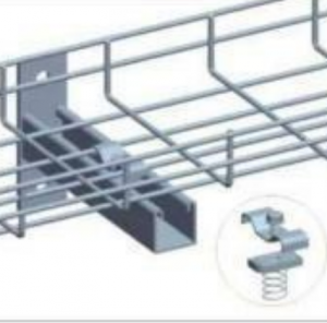 Staffa di montaggio a parete in acciaio per passerella portacavi C in rete metallica