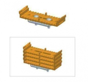 Dispositivo di linea fissa in plastica per passerelle in rete metallica